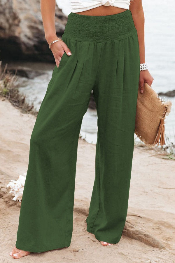 Désir Linen Trousers - Pantalona Model with Pockets and Elastane Coz - Executive-Skincare