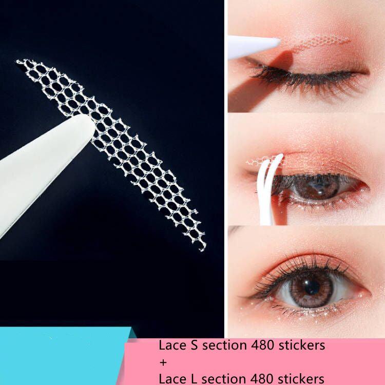 Women's Mesh Lace Double Eyelid Stickers - Image #6