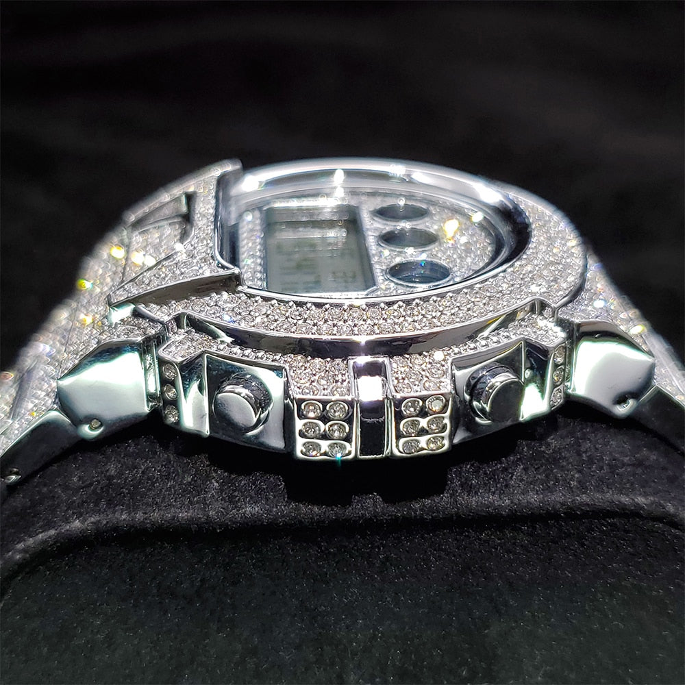 Ladies Digital Diamond Quartz Wristwatches - Executive-Skincare