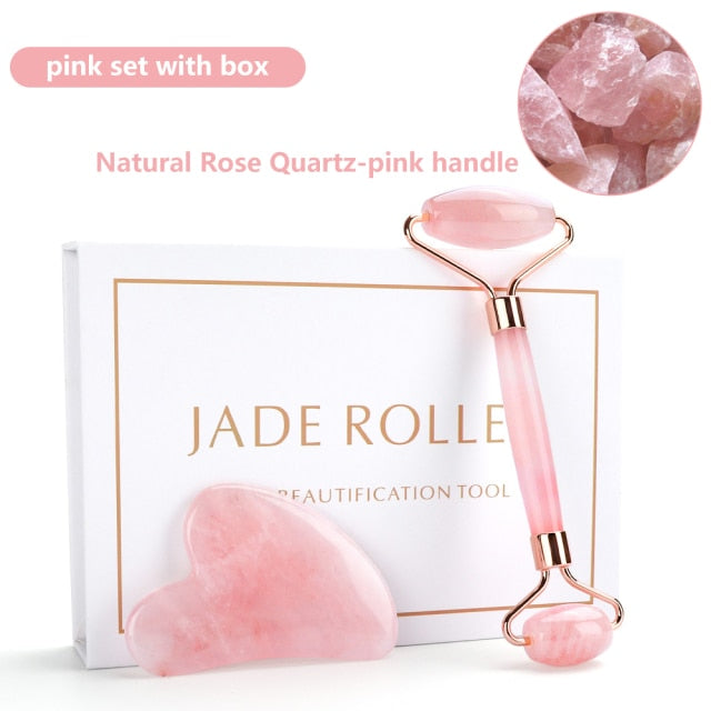 Natural Rose Quartz Jade Roller - Executive-Skincare