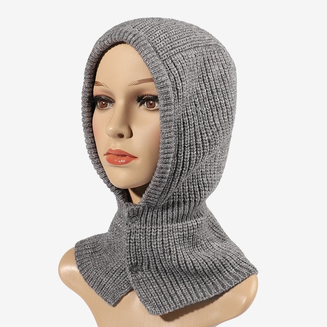 Women's Knitted Balaclava Collar Bonnet - Executive-Skincare