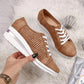 Wedge Shoes Summer Autumn Casual Canvas Sneakers Breathable Platform Sneakers Meddle Heel Pointed Toe Air Mesh Shoe - Executive-Skincare