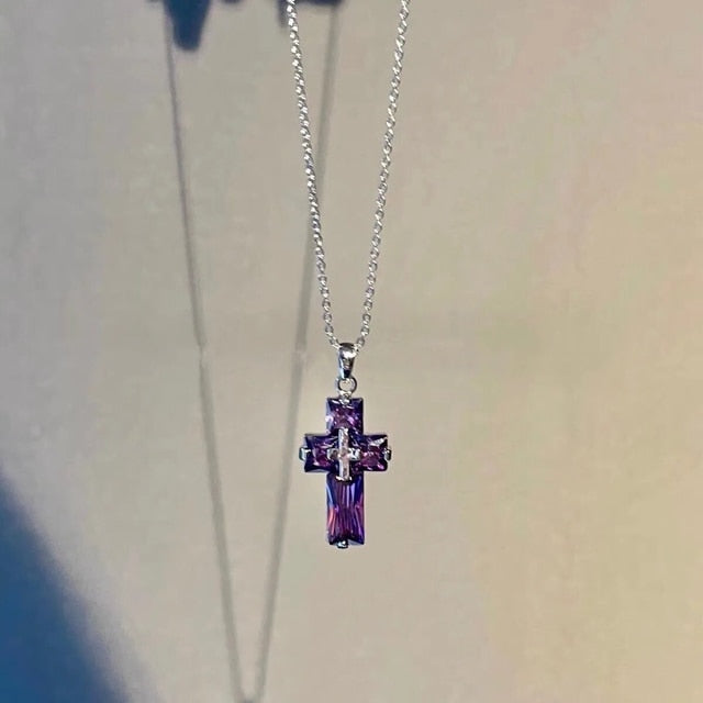 Transparent Cross Necklace and Earrings - Executive-Skincare