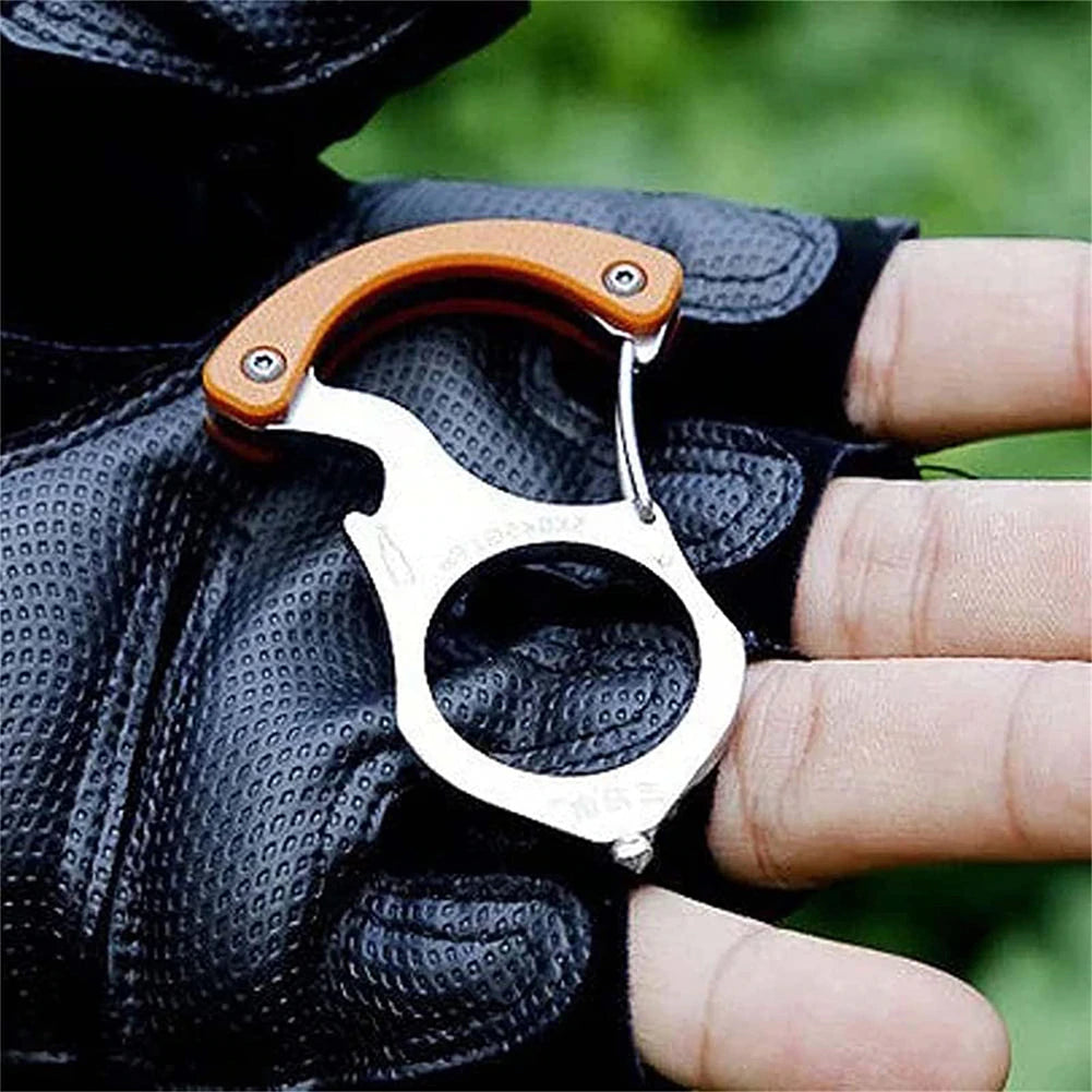 Multifunction Stainless Steel Car Key Buckle Holder Self Protection Snap Hook Keychain Jewelry Keyring Motorcycle Unisex Gift