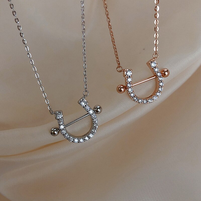 Horseshoe Zircon Necklace and Earrings - Executive Quality Store