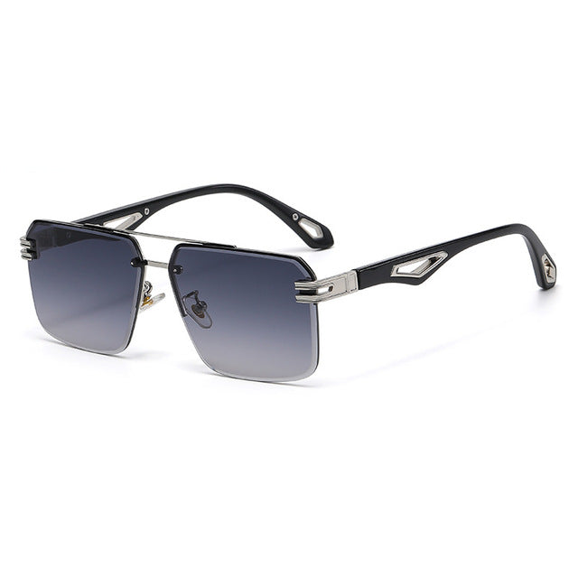 Oversized Rimless Rectangle Sunglasses - Executive-Skincare