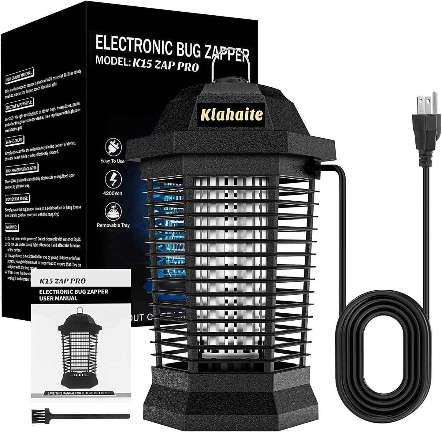 Bug Zapper Outdoor, Mosquito Zapper Indoor, Fly Zapper, Fly Trap, Insect Trap for Garden Backyard Patio