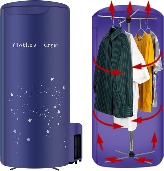 Clothes Dryer Portable Travel Mini 900W Dryer Machine,Portable Dryer for Apartments, New Generation Electric Clothes Drying