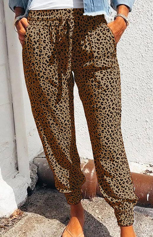 Ladies Casual Fashion Leopard Print Trousers - Executive-Skincare