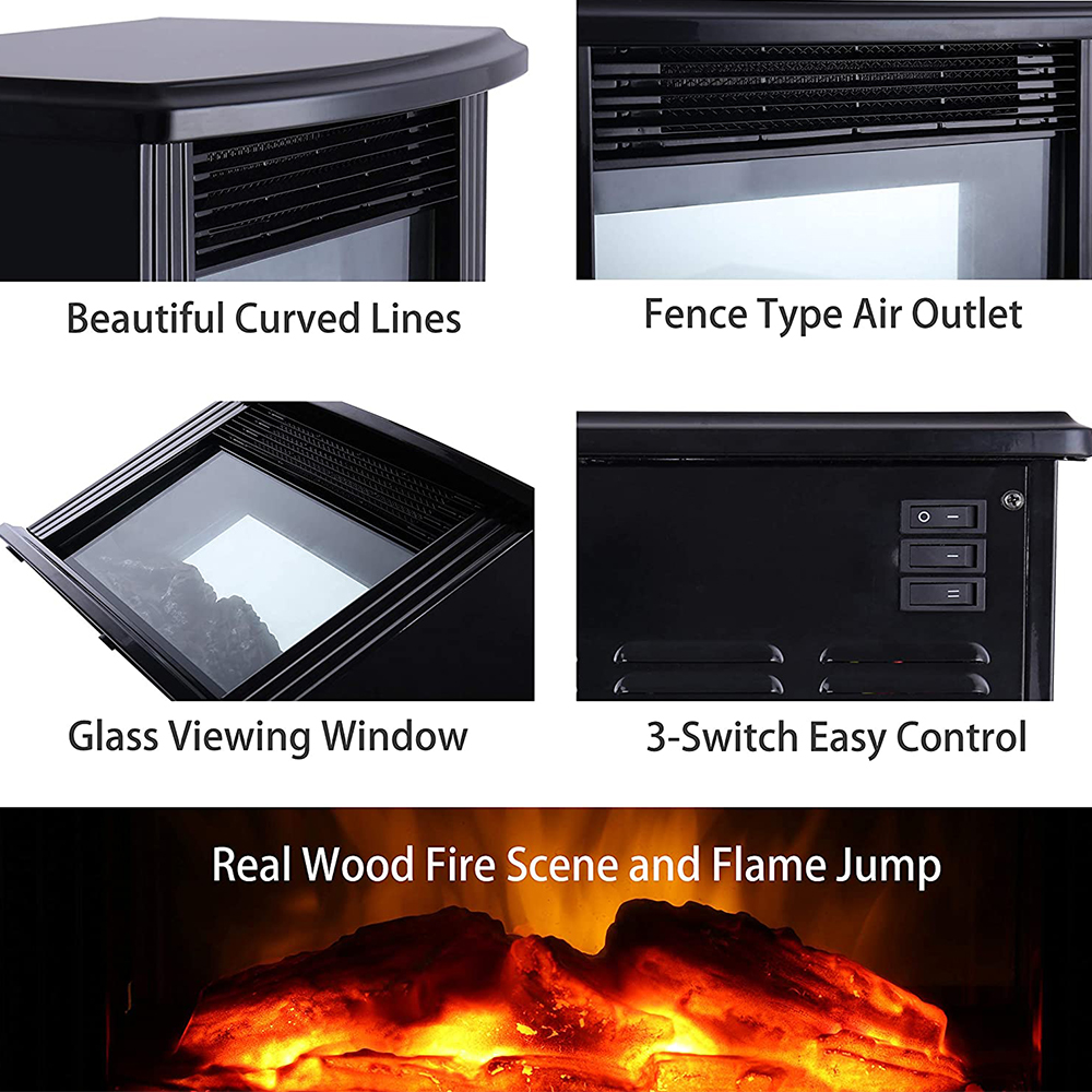 Electric Fireplace Heater LED Flame Effect Stove - Executive-Skincare