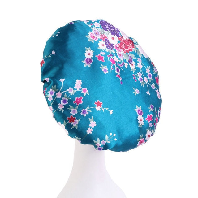 Women Satin Round Cap Sleep Hat Hair Protection Care - Executive-Skincare