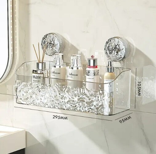 Light Luxury Style Glacier Pattern Suction Cup Shelf