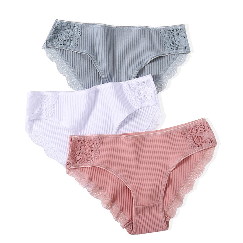 Cotton Panty 3Pcs/lot Solid Women's Panties - Executive-Skincare