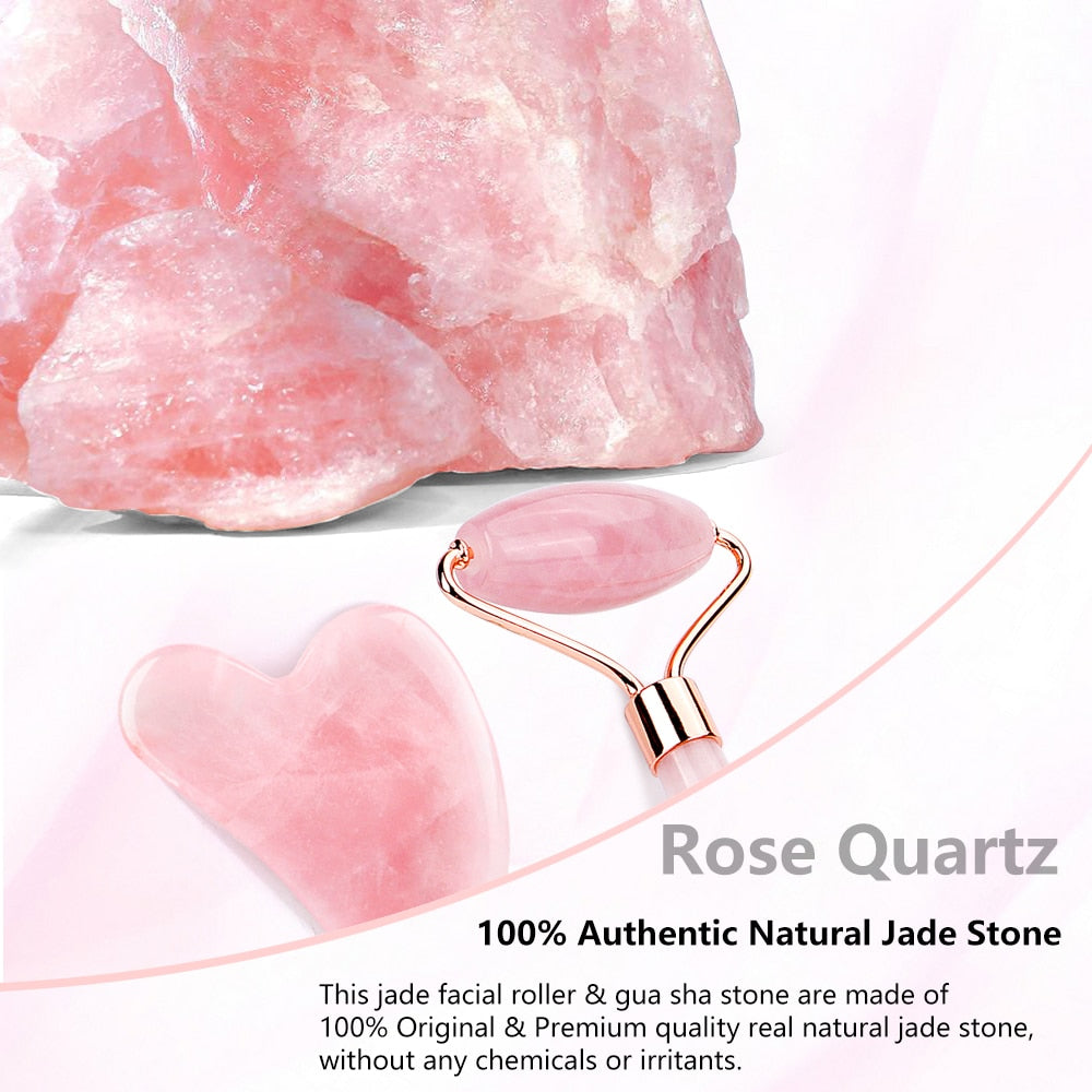 Natural Rose Quartz Jade Roller - Executive-Skincare