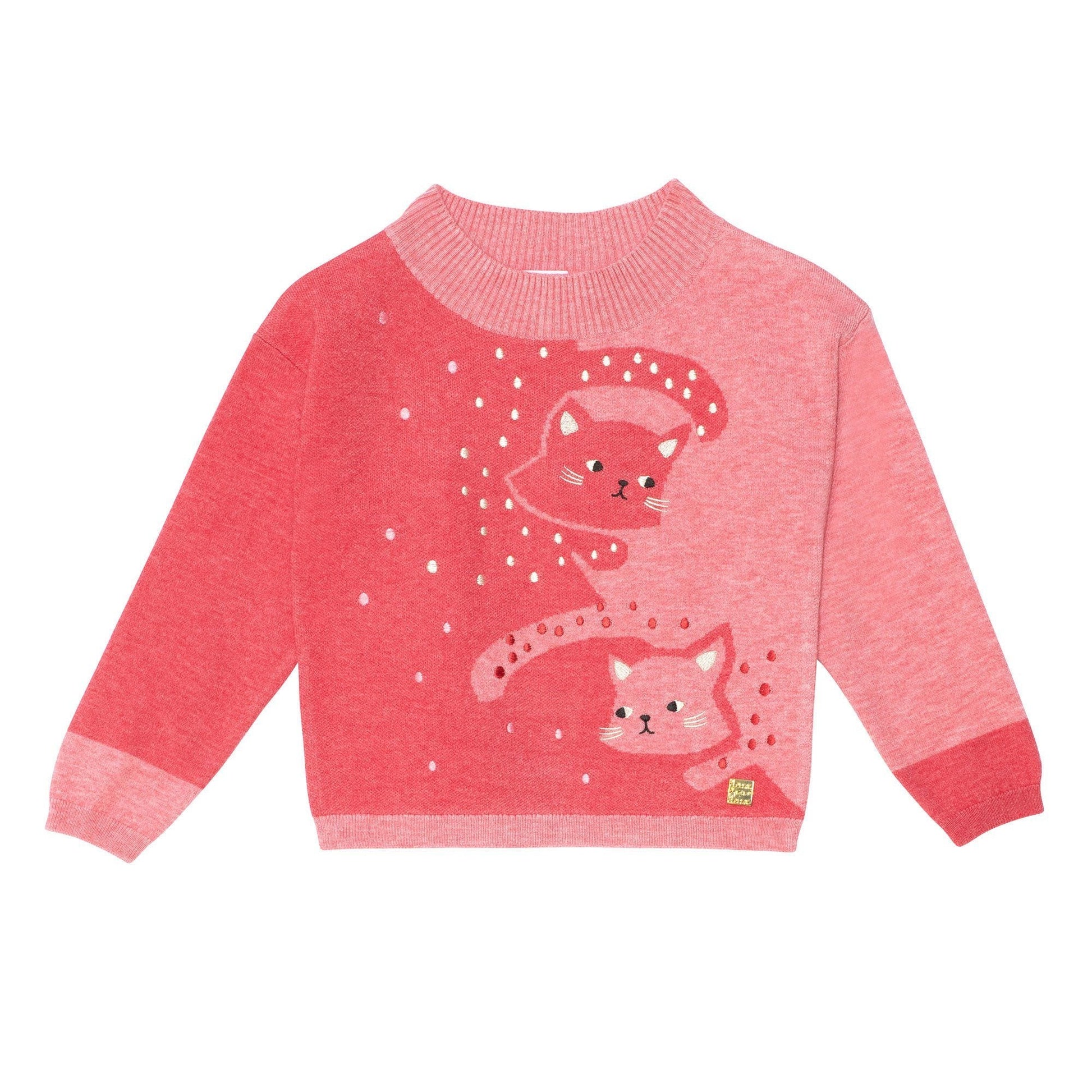 Knitted Sweater With Jacquard Cats - Executive-Skincare