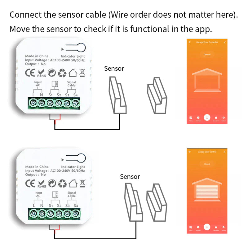 Tuya Smart Life Zigbee Garage Door Opener Controller App Remote Control Supports Alexa Google Home Zigbee2Mqtt Gateway Needed