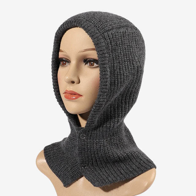 Women's Knitted Balaclava Collar Bonnet - Executive-Skincare