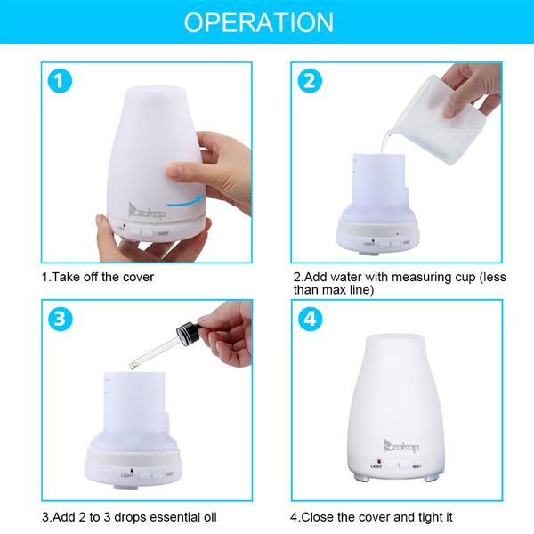 200ML RGB Color Cycling Aroma Diffuser with Controller - Executive-Skincare