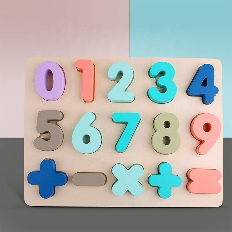 Wooden Puzzle Toy Game - English Letters ABC Numbers Learning for Kids - Executive-Skincare