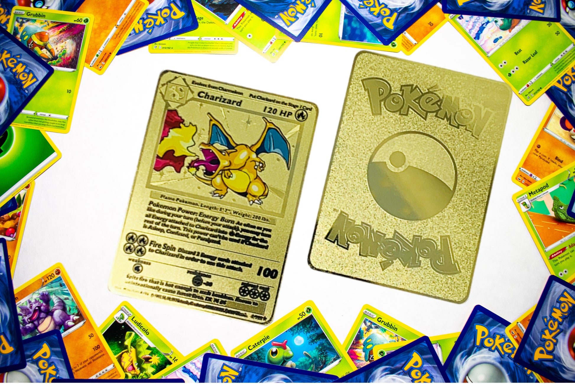 Metal Pokemon Cards Charizard Blastoise Venusaur Base Set Gold - Executive-Skincare