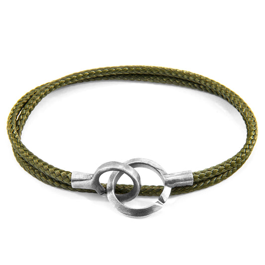 Khaki Green Montrose Silver and Rope Bracelet - Executive-Skincare