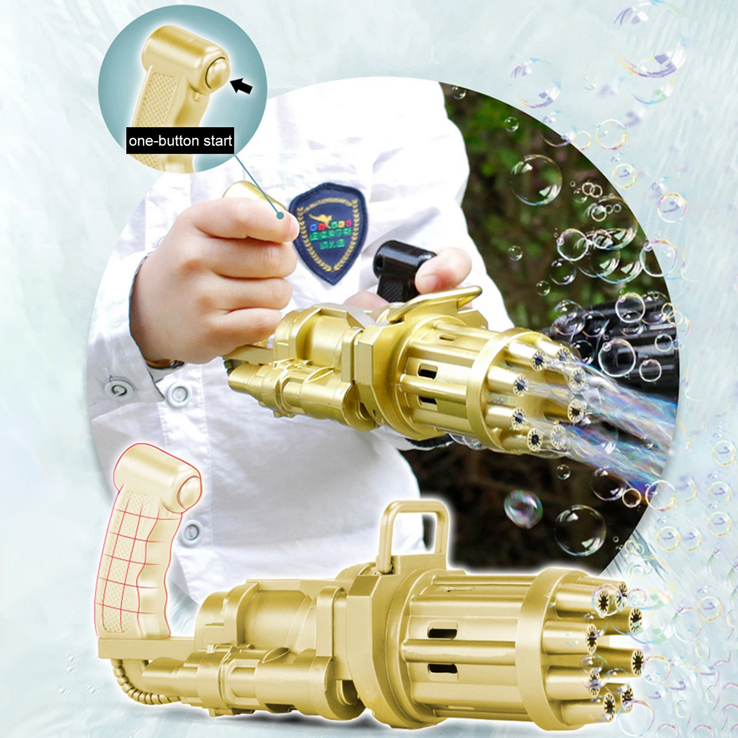 Summer Soap Water Bubble Machine Gatling Bubble Gun Toys - Executive-Skincare