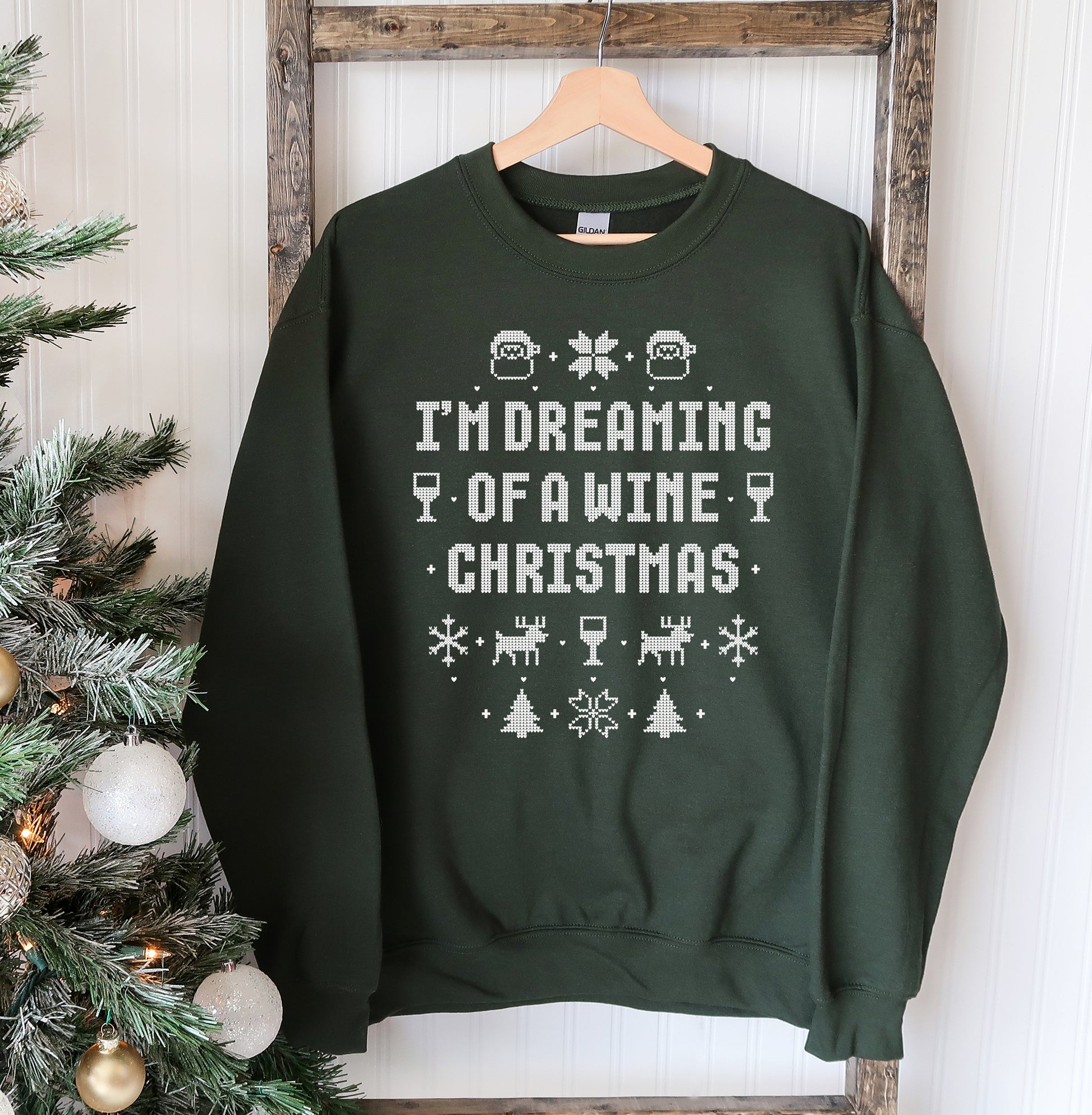 Dreaming Of A Wine Christmas Sweatshirt - Executive-Skincare