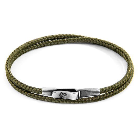 Khaki Green Liverpool Silver and Rope Bracelet - Executive-Skincare