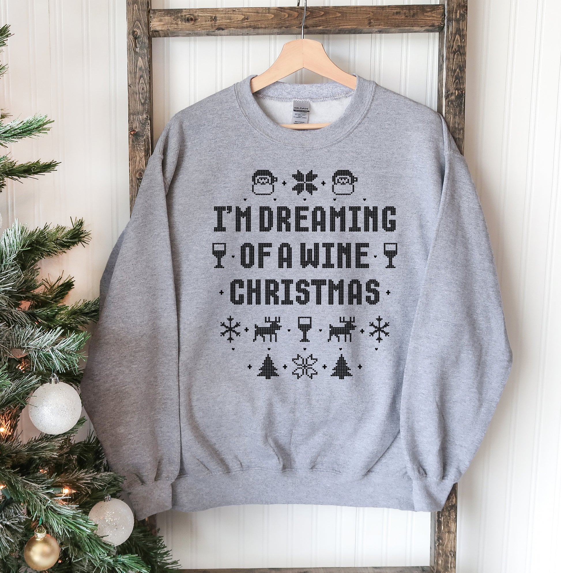 Dreaming Of A Wine Christmas Sweatshirt - Executive-Skincare