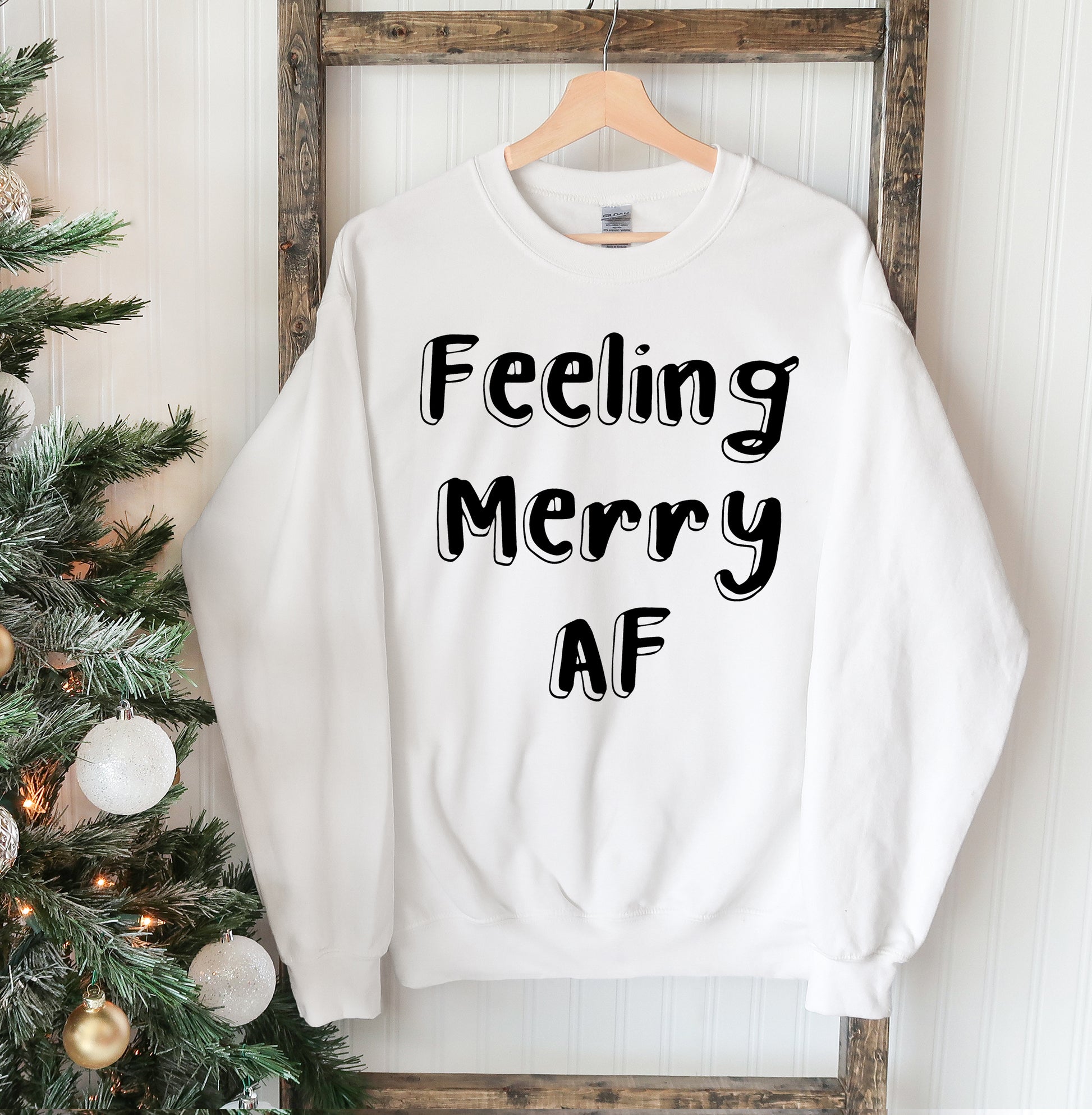 Feeling Merry AF Christmas Sweatshirt - Executive-Skincare