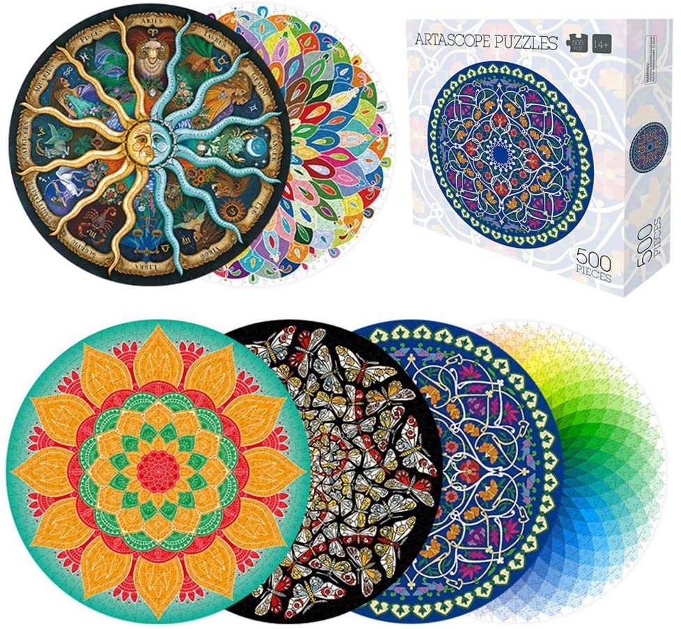 500 Pieces Round Artascope Puzzles for Adults Kids - Executive-Skincare