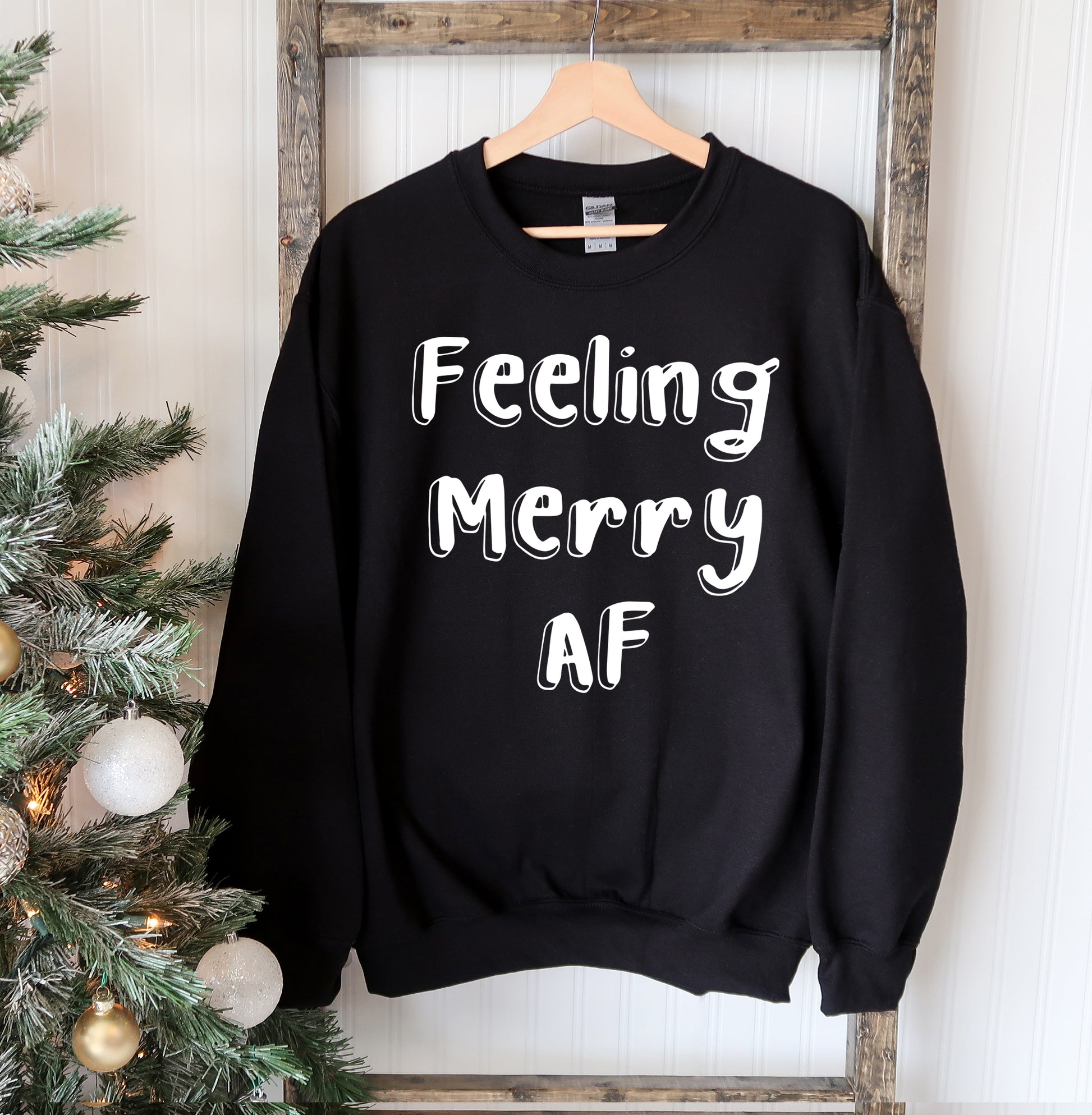 Feeling Merry AF Christmas Sweatshirt - Executive-Skincare