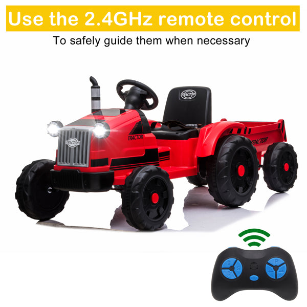 Toy Tractor with Trailer 3-Gear-Shift Ground Loader Ride - Executive-Skincare