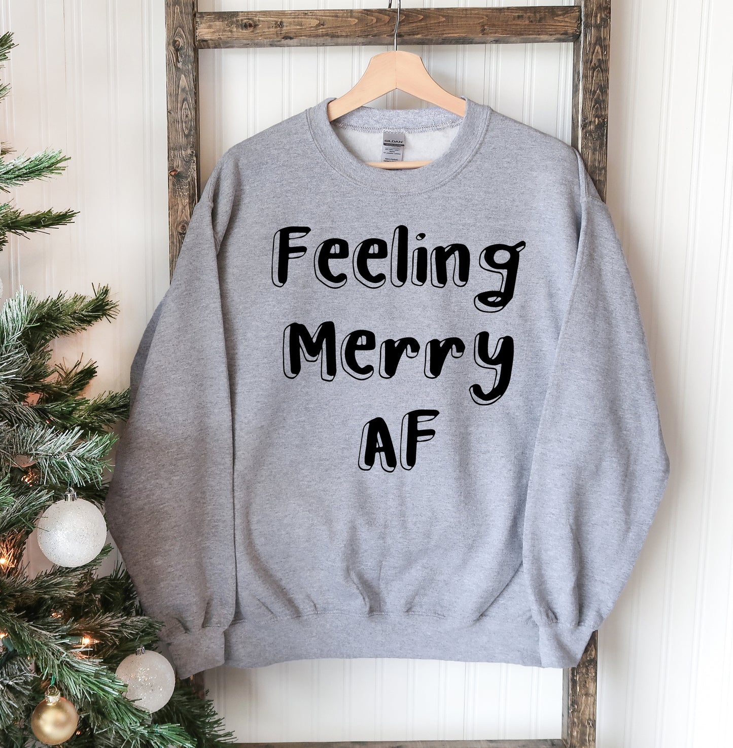 Feeling Merry AF Christmas Sweatshirt - Executive-Skincare