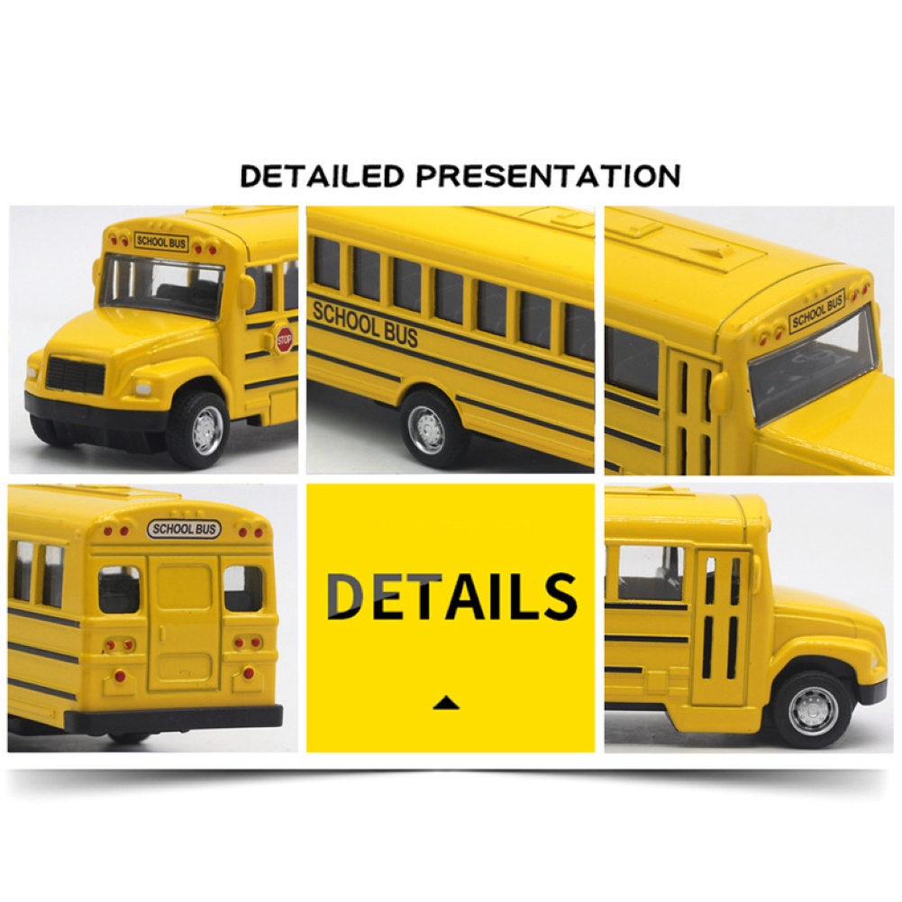 Alloy Inertial School Bus Model Car Model For Gifts Kids Boy Toys - Executive-Skincare