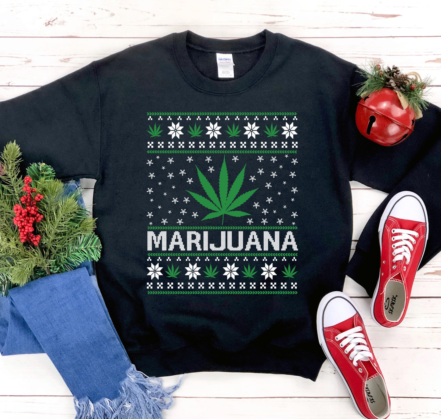 Marijuana Christmas Sweatshirt - Executive-Skincare