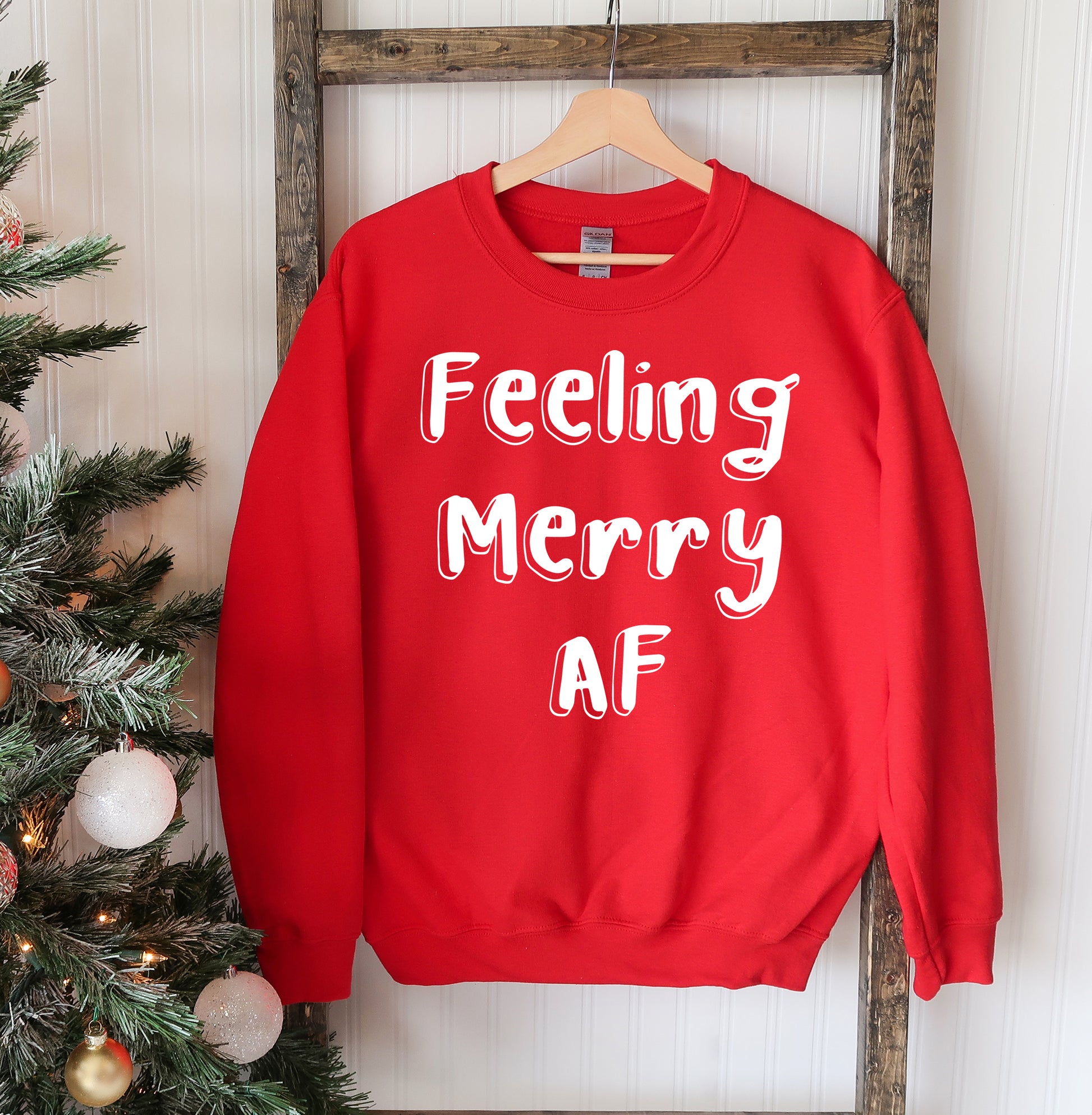 Feeling Merry AF Christmas Sweatshirt - Executive-Skincare