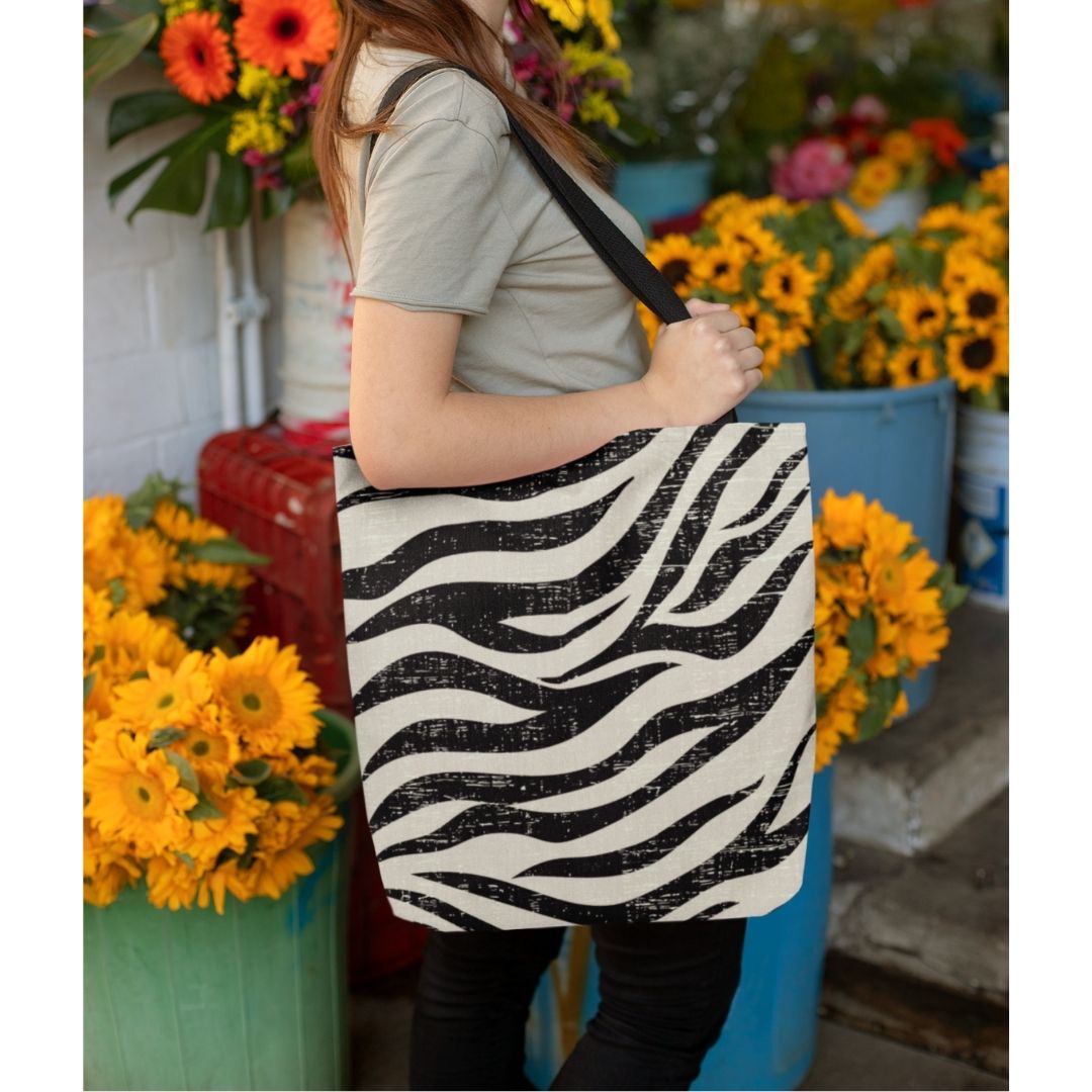 Double Sided Zebra Print Beach Shopper Tote Bag Medium - Executive-Skincare