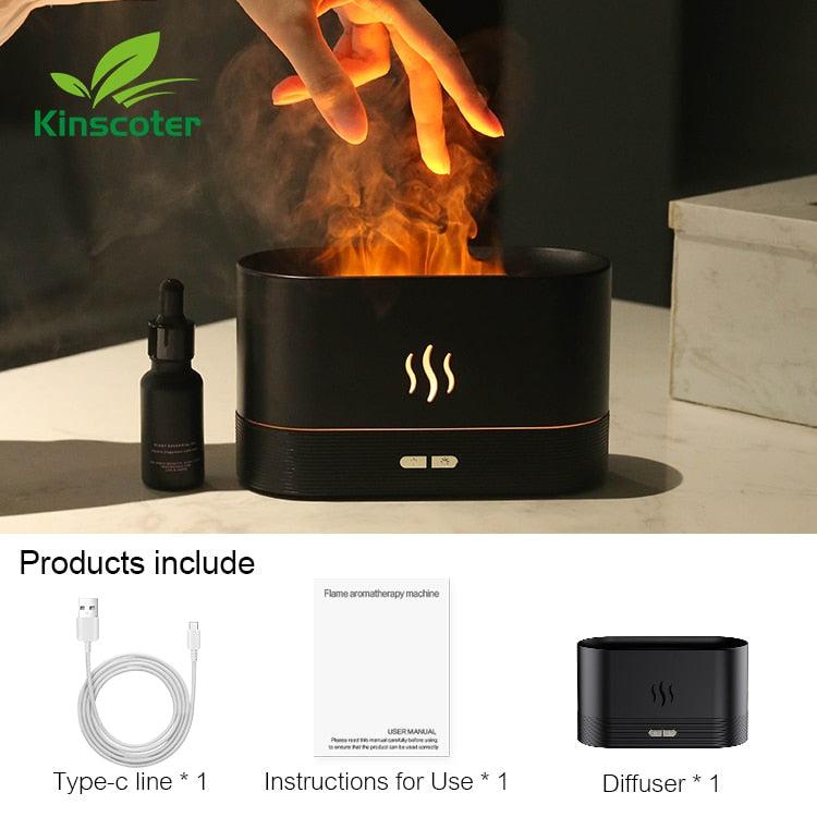 Kinscoter Aroma Diffuser Air Humidifier Ultrasonic Cool Mist Maker Fogger Led Essential Oil Flame Lamp Difusor - Image #3