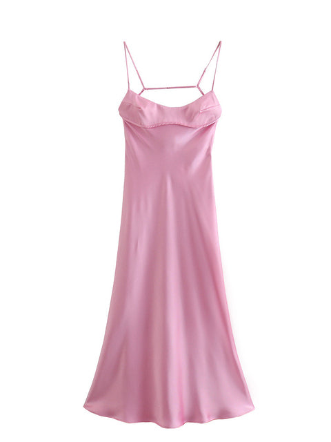 Satin Sleeveless Dress - Executive-Skincare