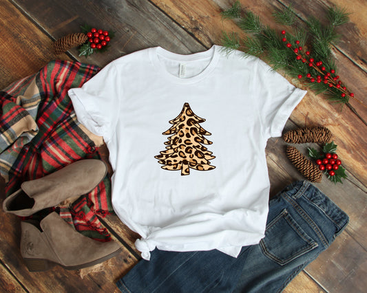 Leopard Christmas Tree Shirt, Christmas Shirts - Executive-Skincare