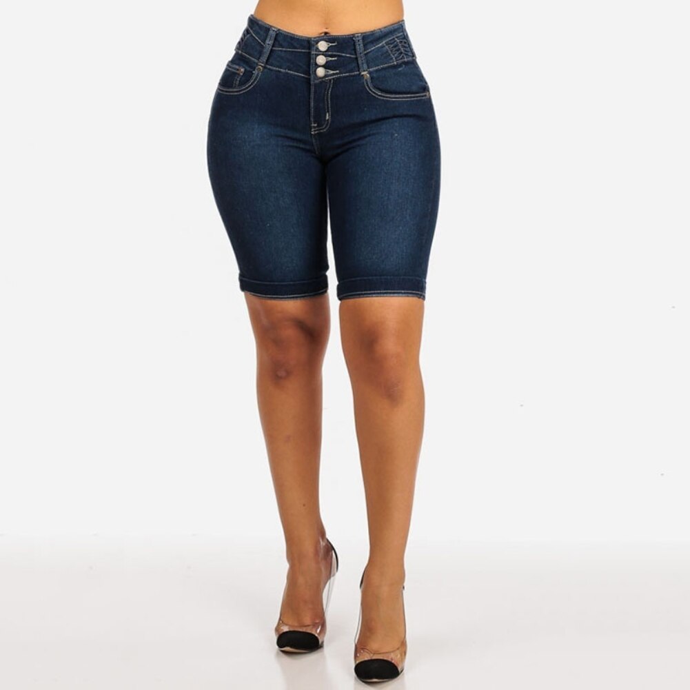 Knee Length Stretch Short Jeans - Executive-Skincare