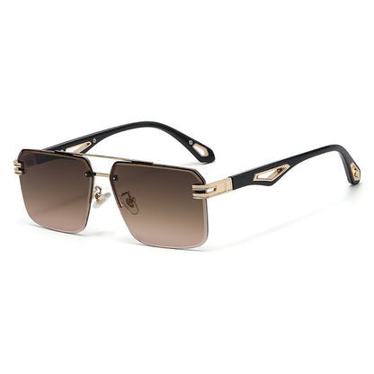 Oversized Rimless Rectangle Sunglasses - Executive-Skincare