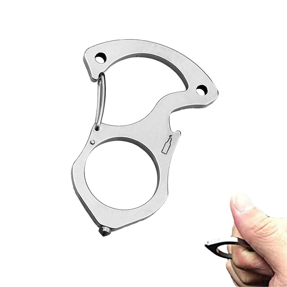 Multifunction Stainless Steel Car Key Buckle Holder Self Protection Snap Hook Keychain Jewelry Keyring Motorcycle Unisex Gift