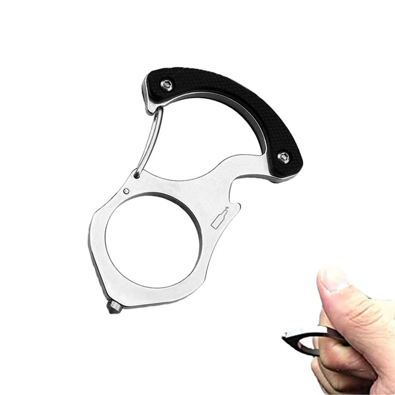 Multifunction Stainless Steel Car Key Buckle Holder Self Protection Snap Hook Keychain Jewelry Keyring Motorcycle Unisex Gift