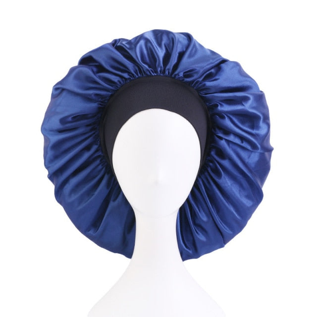 Women Satin Round Cap Sleep Hat Hair Protection Care - Executive-Skincare