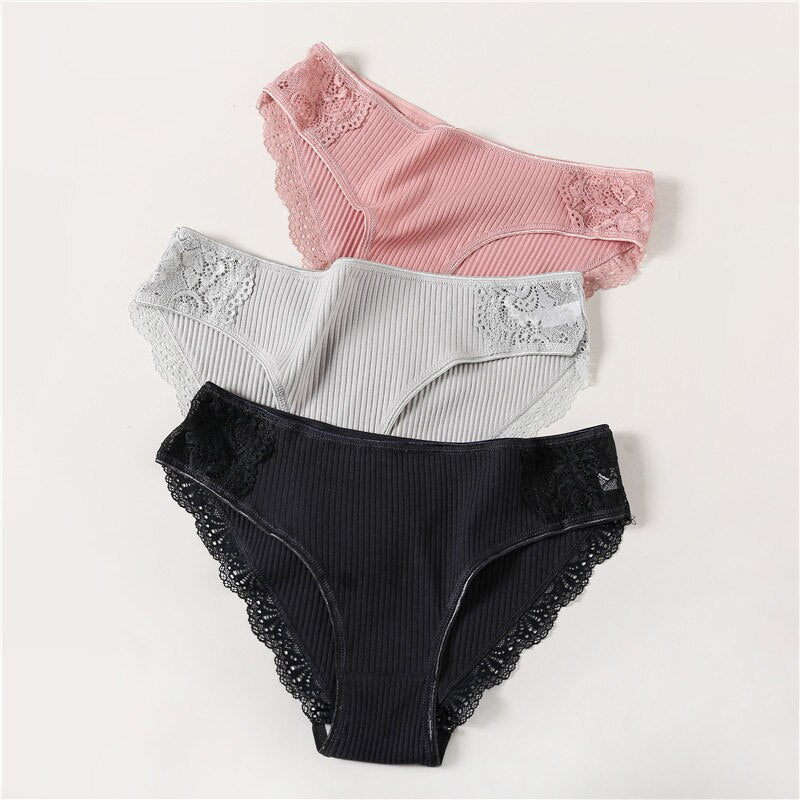 Cotton Panty 3Pcs/lot Solid Women's Panties - Executive-Skincare