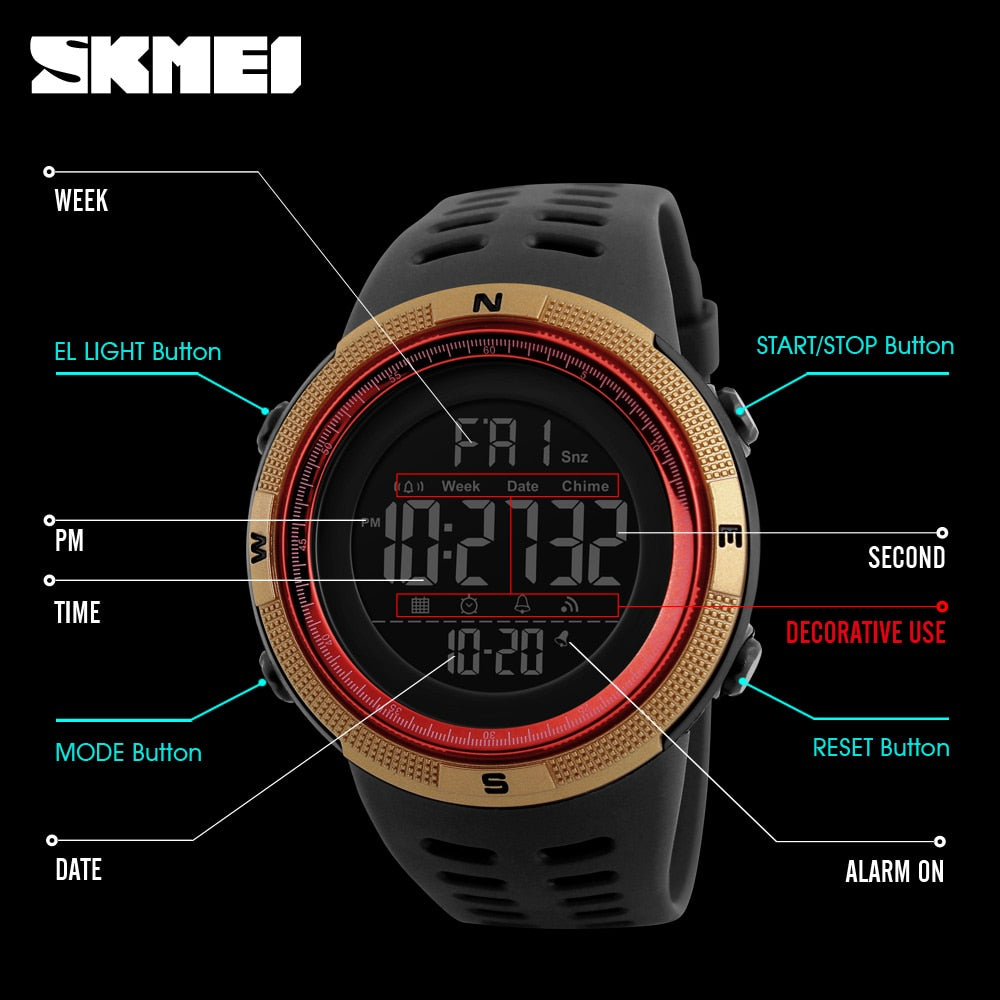 SKMEI Brand Mens Sports Watches Luxury Military Watches For Men - Executive-Skincare