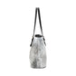 Women's Leather Tote Bag, Gray & White Marble Double Handle Handbag - Executive-Skincare