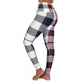 High Waisted Yoga Pants, Blue Burgundy Green And Black Plaid Style - Executive-Skincare